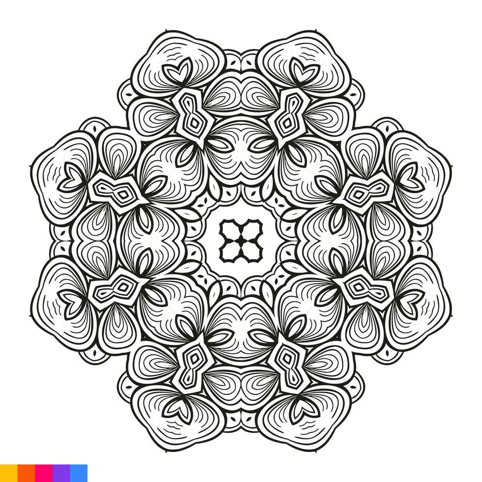 Mandala Art for coloring book. Clean Decorative round ornament. Oriental pattern, Vector illustration Coloring book page. Circular pattern in form of mandala for Henna, Mehndi, tattoo, decoration.