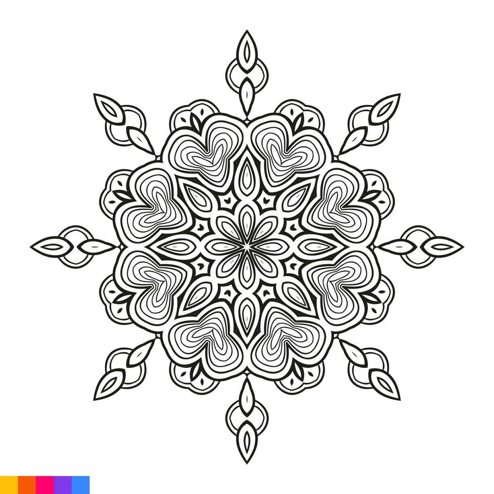 Mandala Art for coloring book. Clean Decorative round ornament. Oriental pattern, Vector illustration Coloring book page. Circular pattern in form of mandala for Henna, Mehndi, tattoo, decoration.