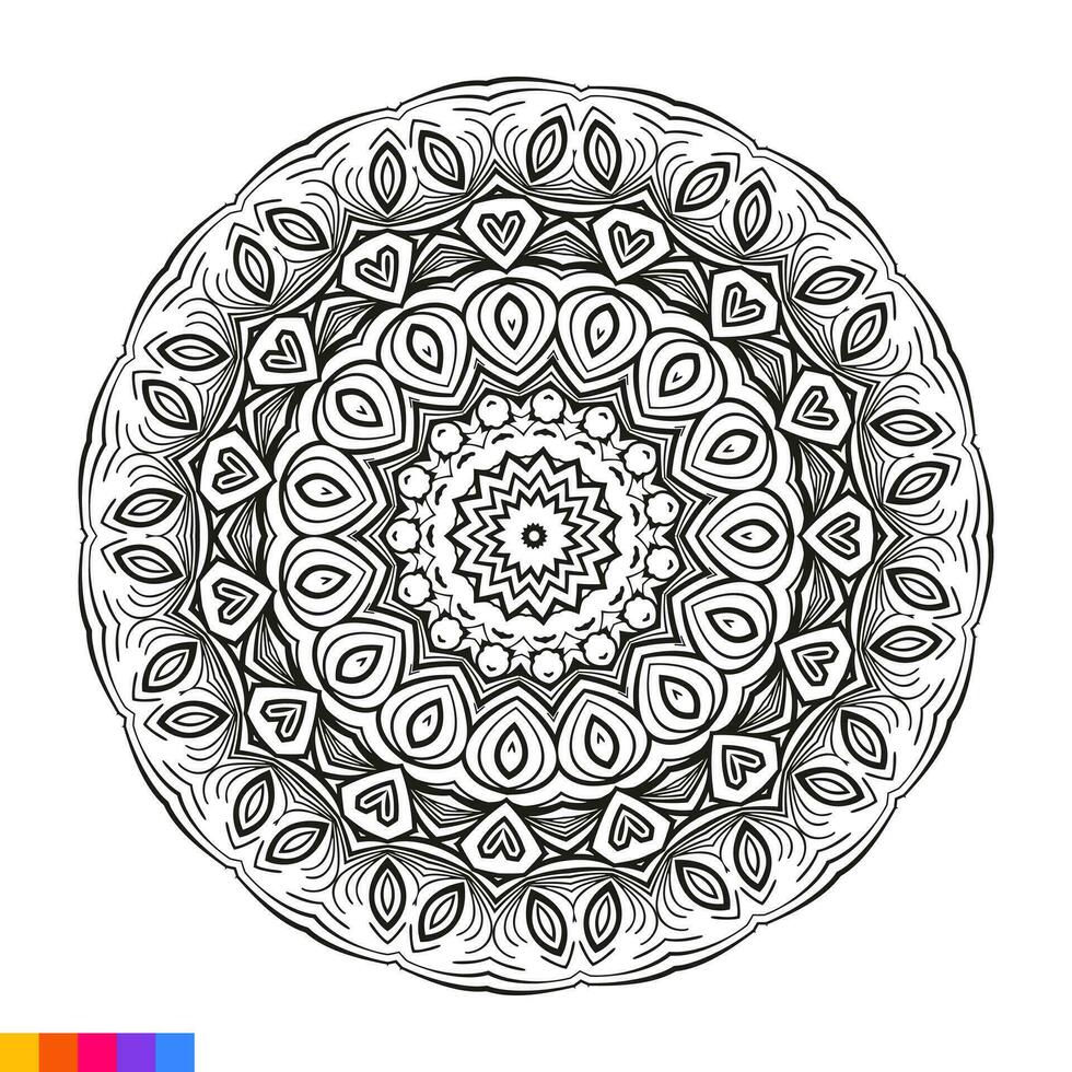 Mandala Art for coloring book. Clean Decorative round ornament. Oriental pattern, Vector illustration Coloring book page. Circular pattern in form of mandala for Henna, Mehndi, tattoo, decoration.