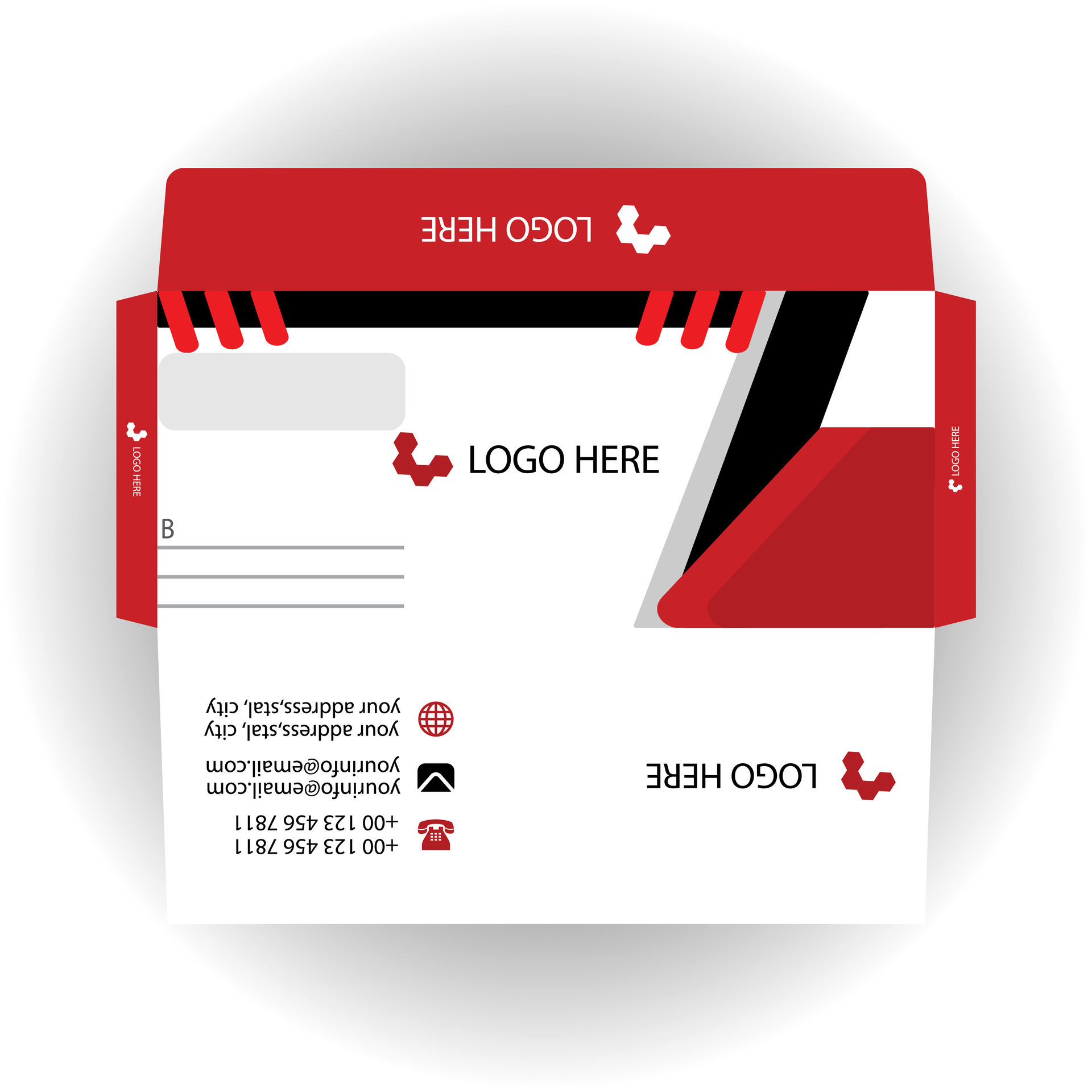 Vector corporate envelope template or envelope design. 27850855 Vector