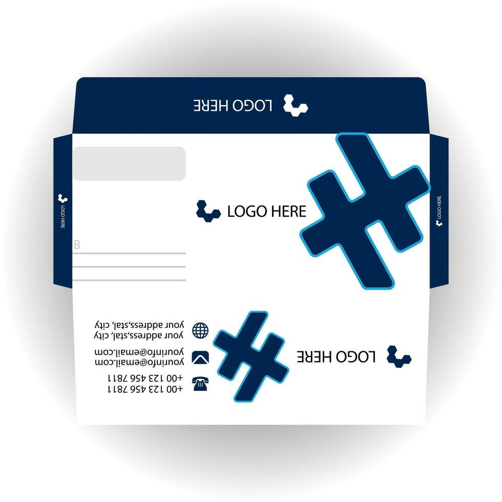 Vector corporate envelope template or envelope design.