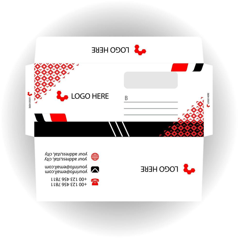 Vector corporate envelope template or envelope design.