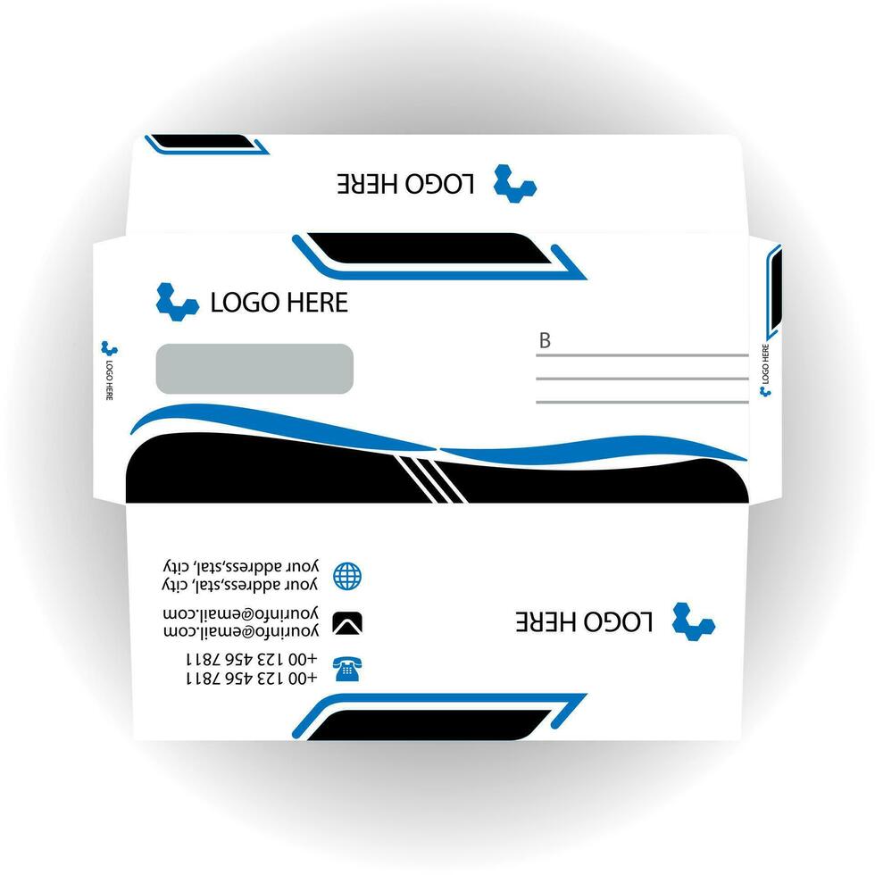 Vector corporate envelope template or envelope design.