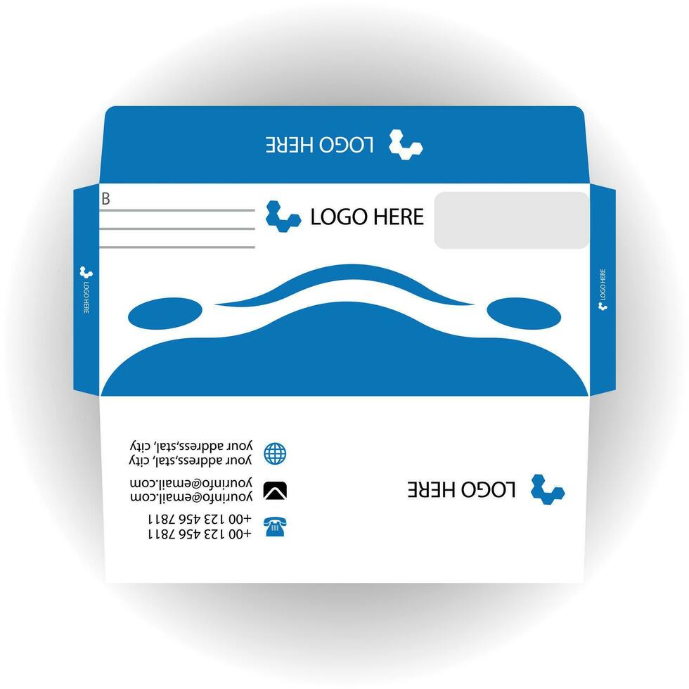 Vector corporate envelope template or envelope design.