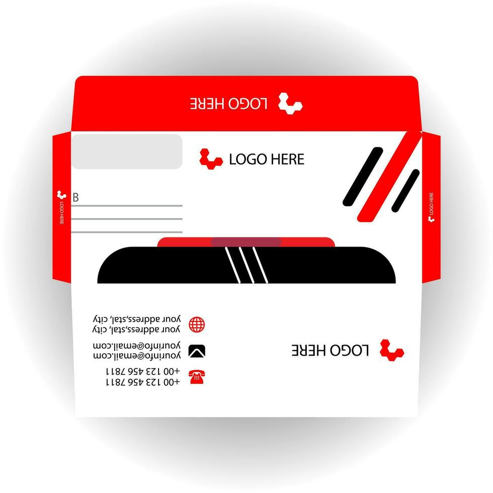 Vector corporate envelope template or envelope design.