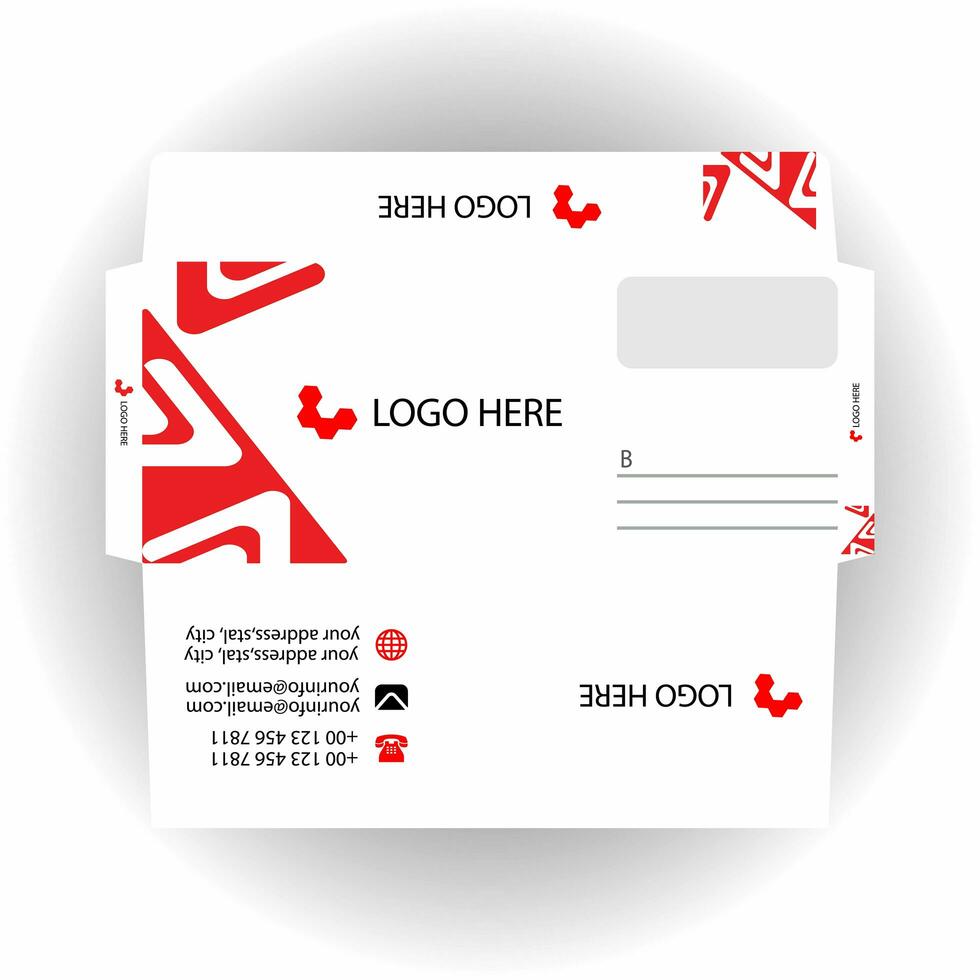 Vector corporate envelope template or envelope design. photo