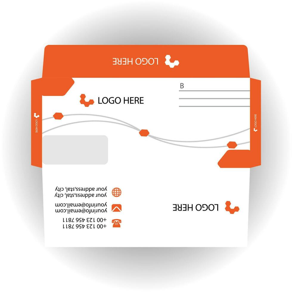 Vector corporate envelope template or envelope design.
