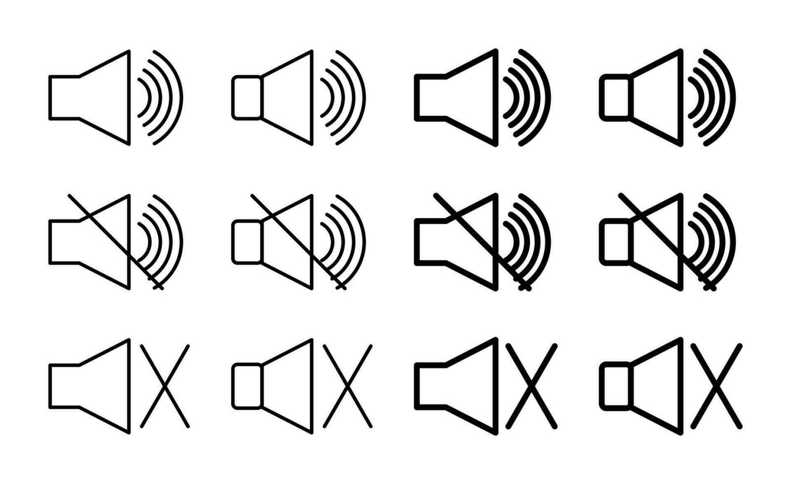 volume or speaker set icon, line design on white background. vector for mobile app, web.