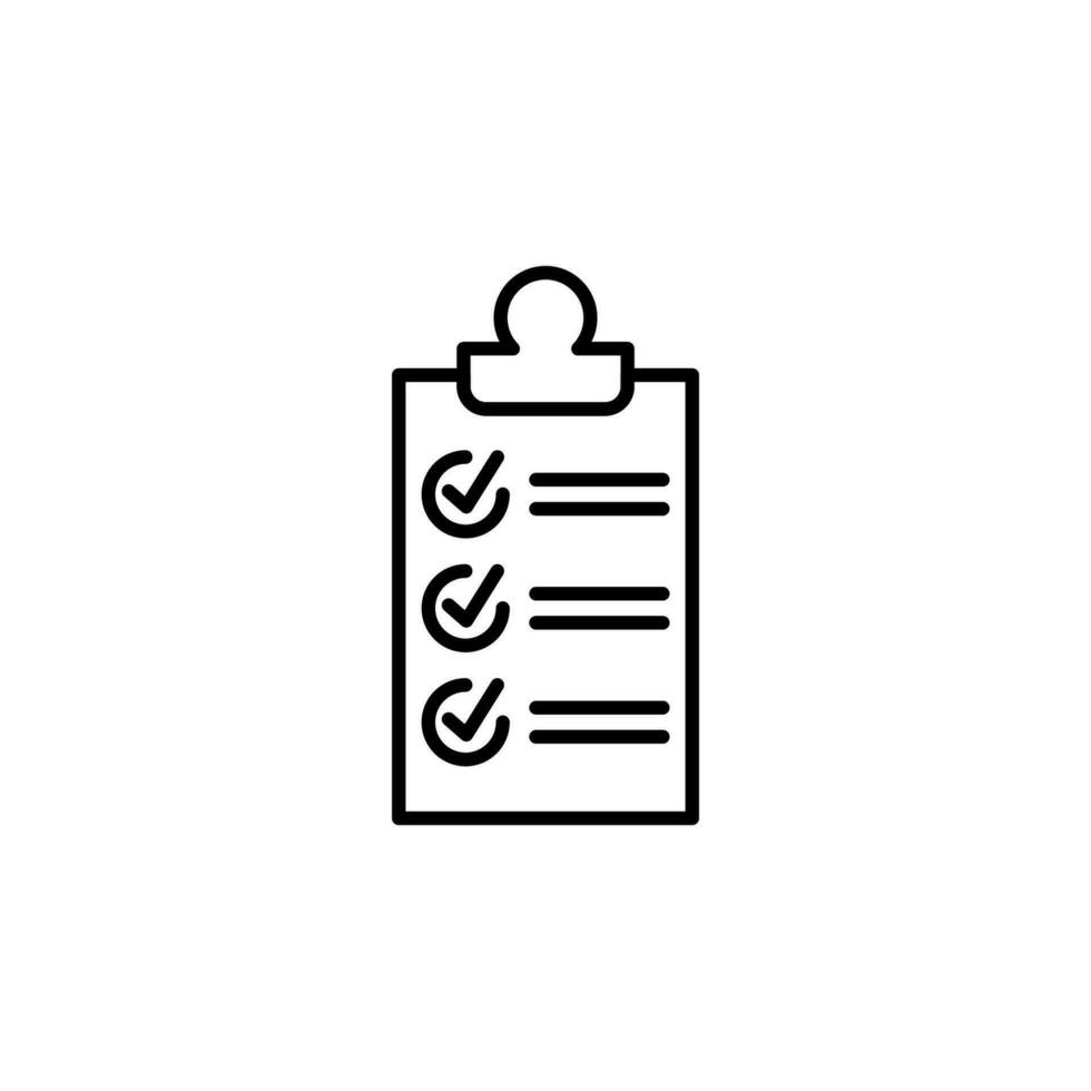 Checklist Minimalistic Outline Icon for Shops and Stores. Suitable for books, stores, shops. Editable stroke in minimalistic outline style. Symbol for design vector