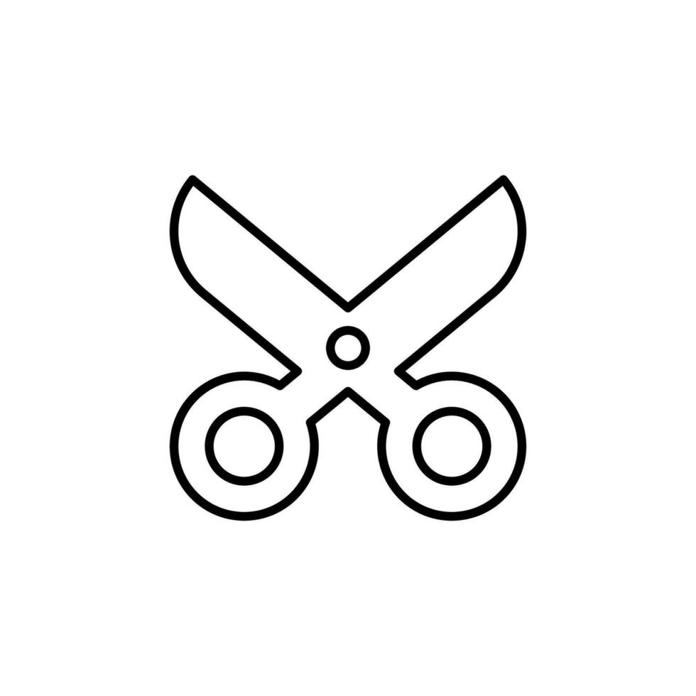 Simple Scissors Minimalistic Outline Icon for Shops and Stores. Suitable for books, stores, shops. Editable stroke in minimalistic outline style. Symbol for design vector