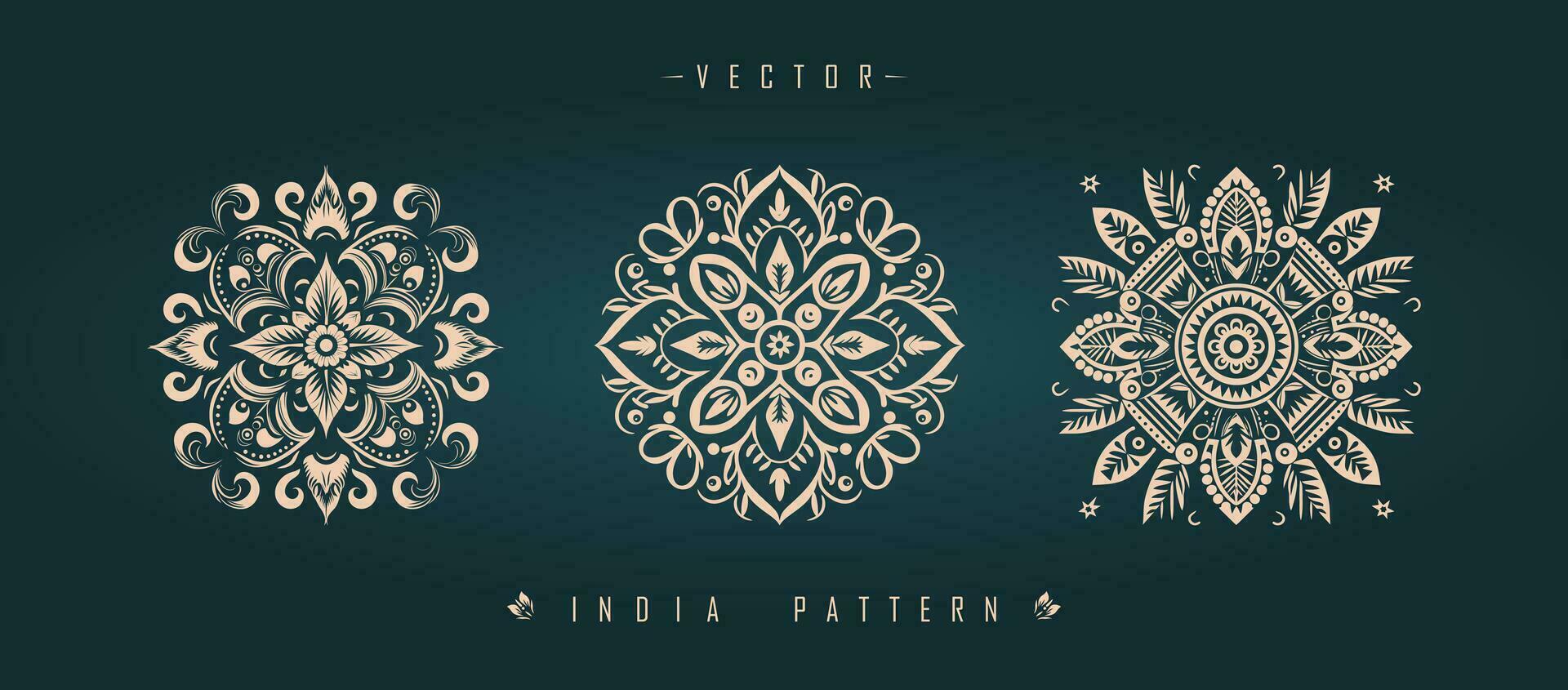 Indian traditional pattern Asian pattern vector