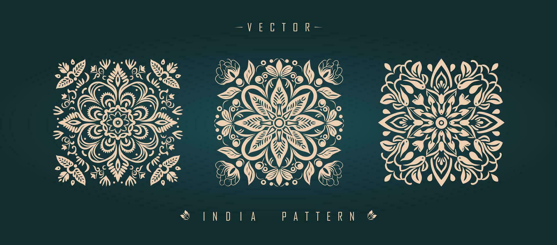 Indian traditional pattern Asian pattern vector