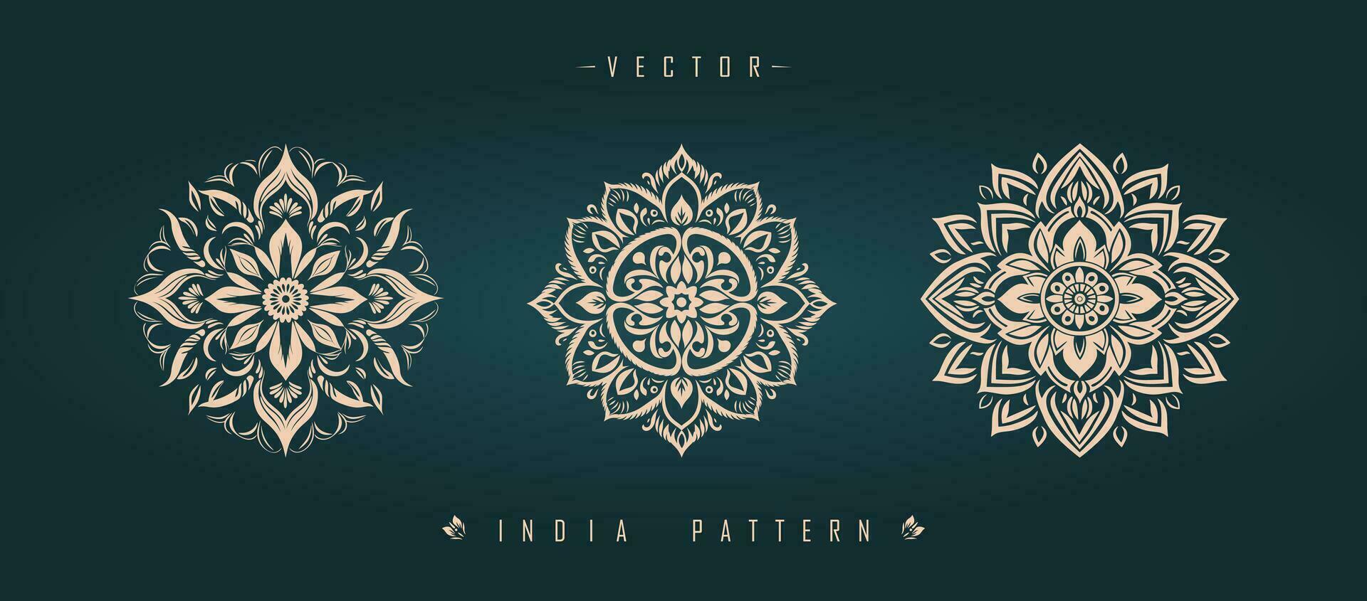 Indian traditional pattern Asian pattern vector