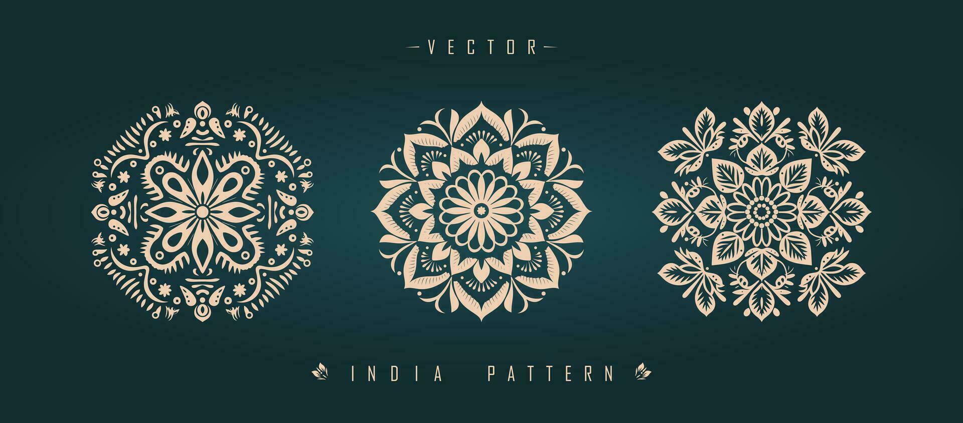 Indian traditional pattern Asian pattern vector
