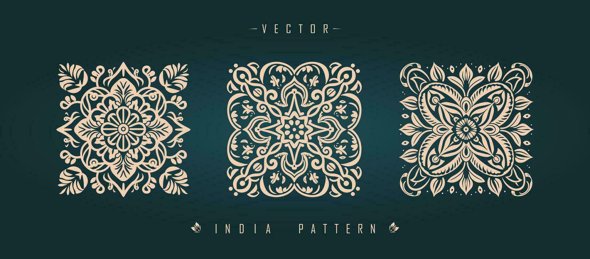 Indian traditional pattern Asian pattern vector