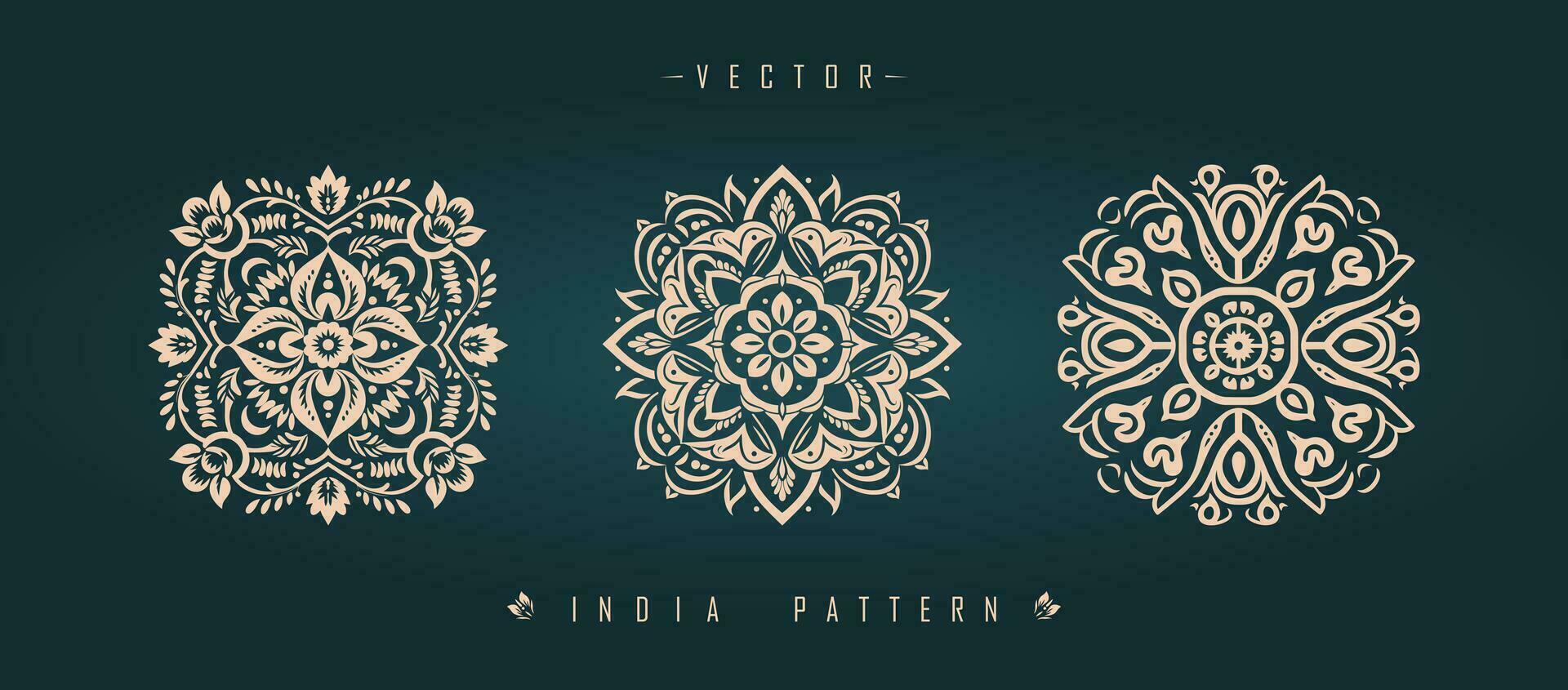 Indian traditional pattern Asian pattern vector