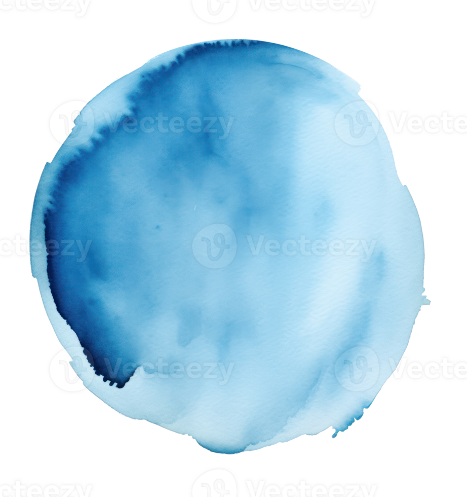 Blue watercolor paint spot png