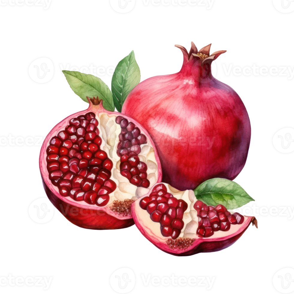 Ripe pomegranate isolated png