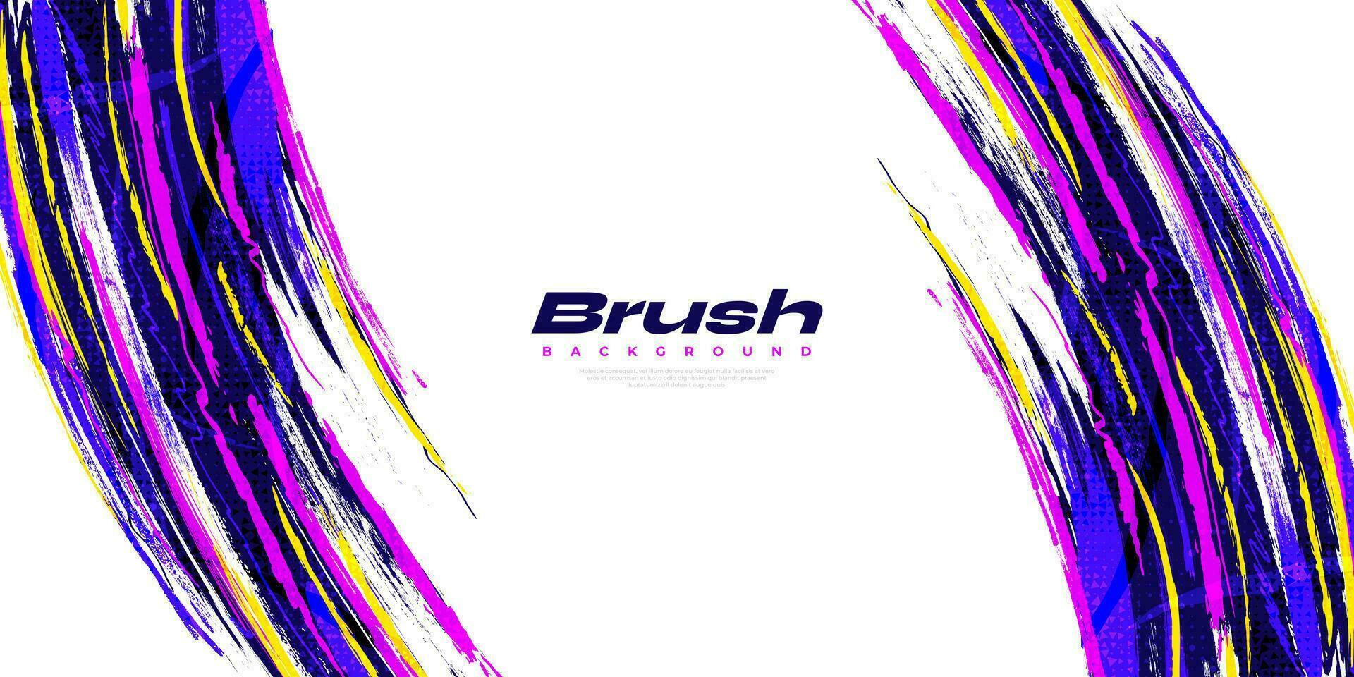 Abstract and Colorful Brush Background with Halftone Effect. Brush Stroke Illustration for Banner, Poster, or Sports Background. Scratch and Texture Elements For Design vector