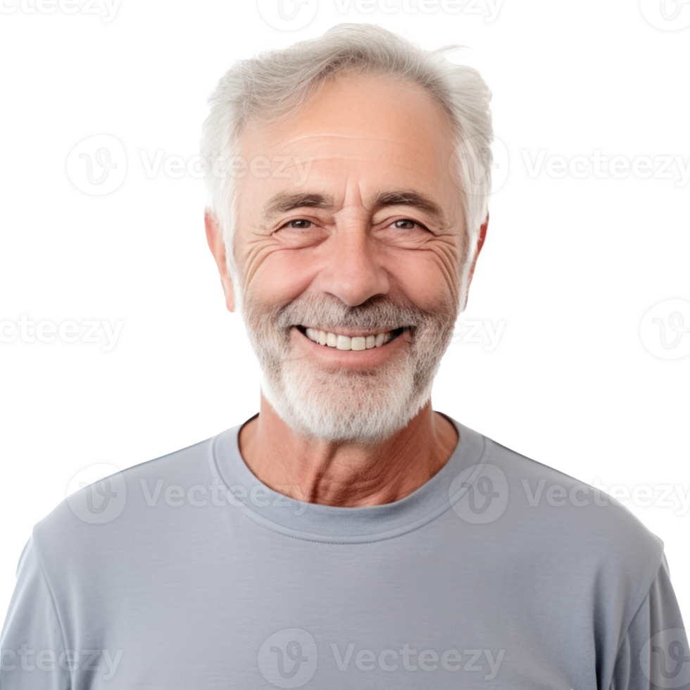 Smiling older man isolated png