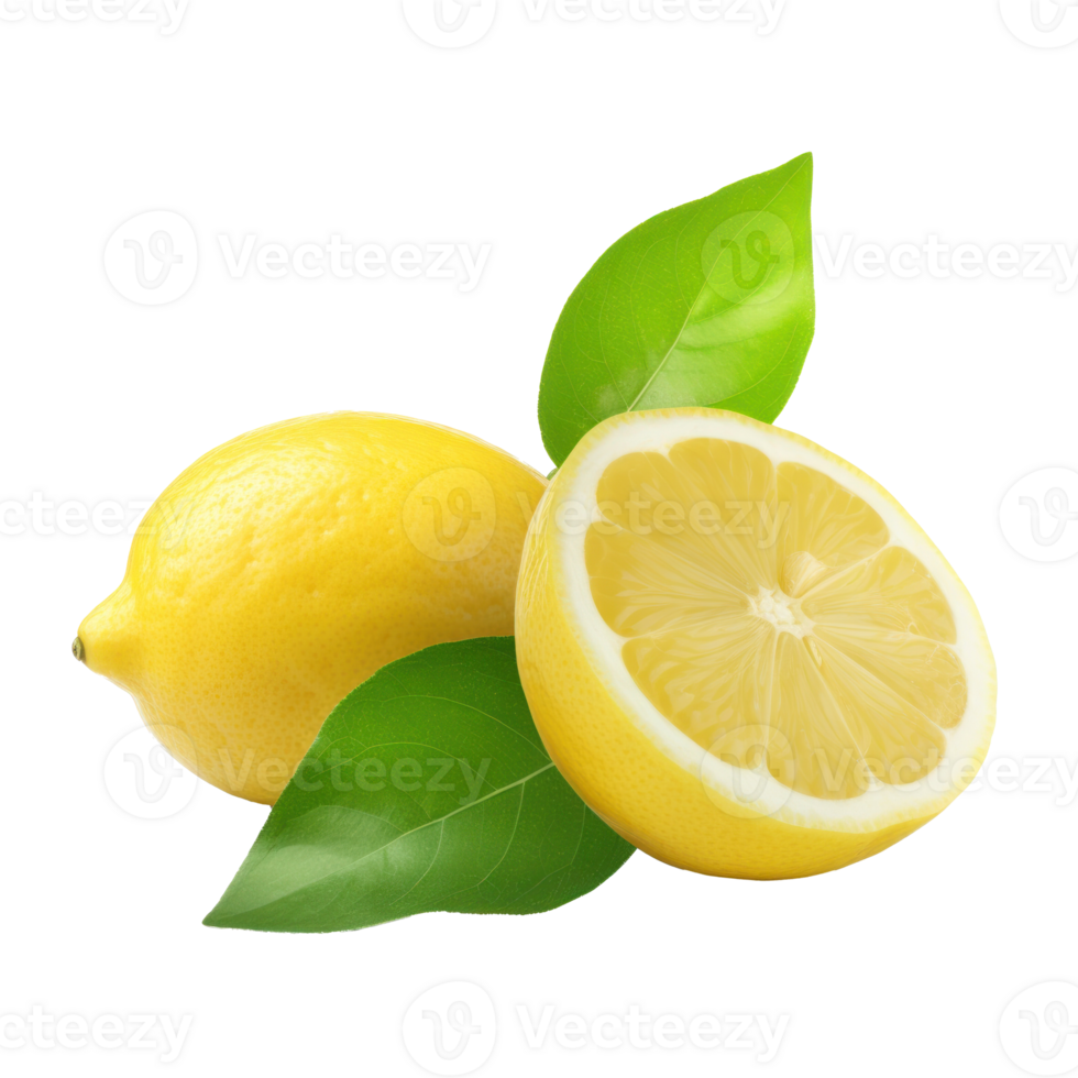 Ripe yellow lemon isolated png