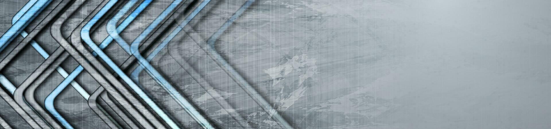 Blue grey stripes grunge abstract tech geometric background vector