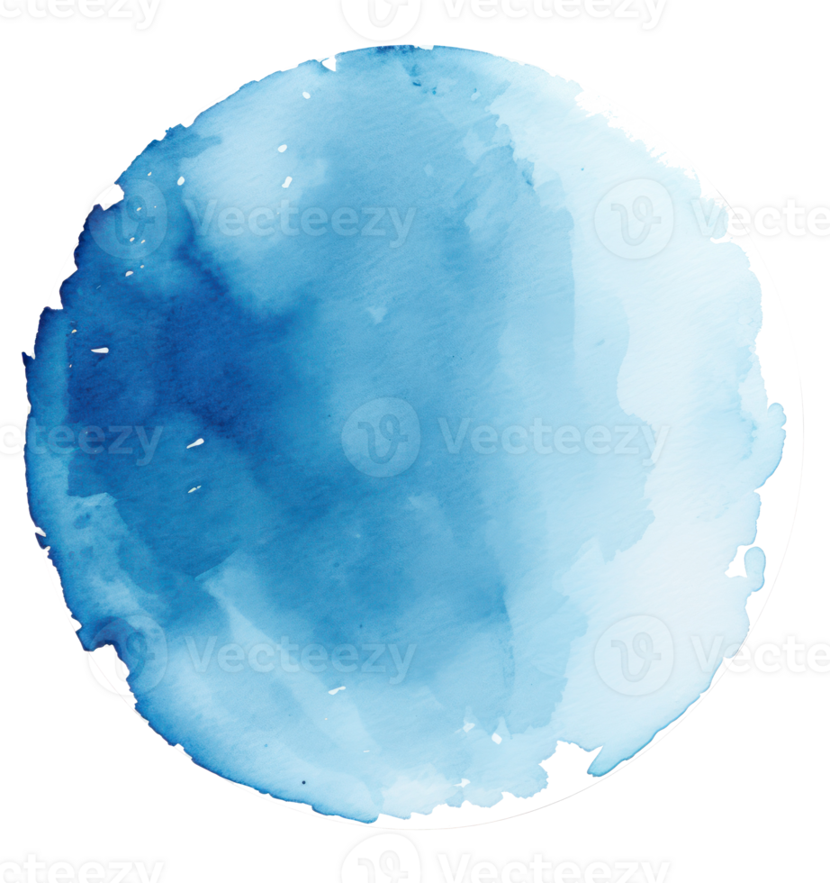 Blue watercolor paint spot png