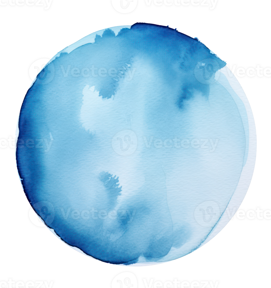 Blue watercolor paint spot png