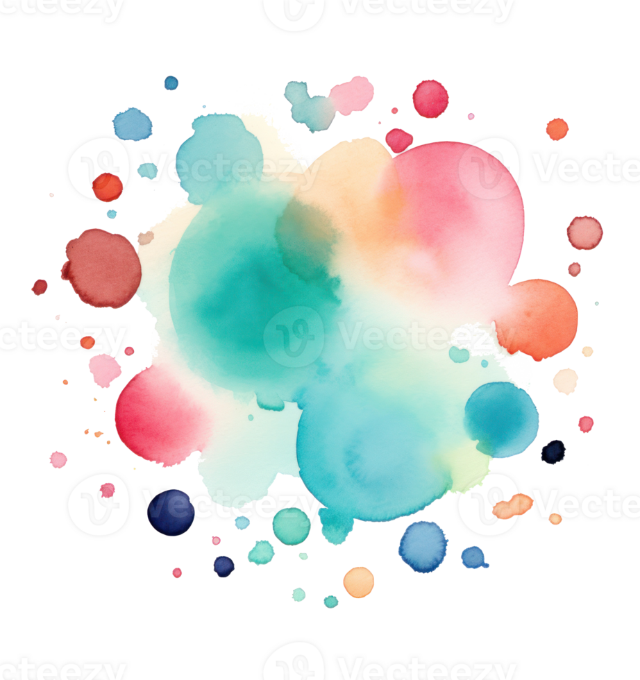 Colorful watercolor circle background png