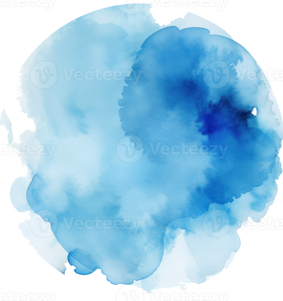 Blue watercolor paint spot png