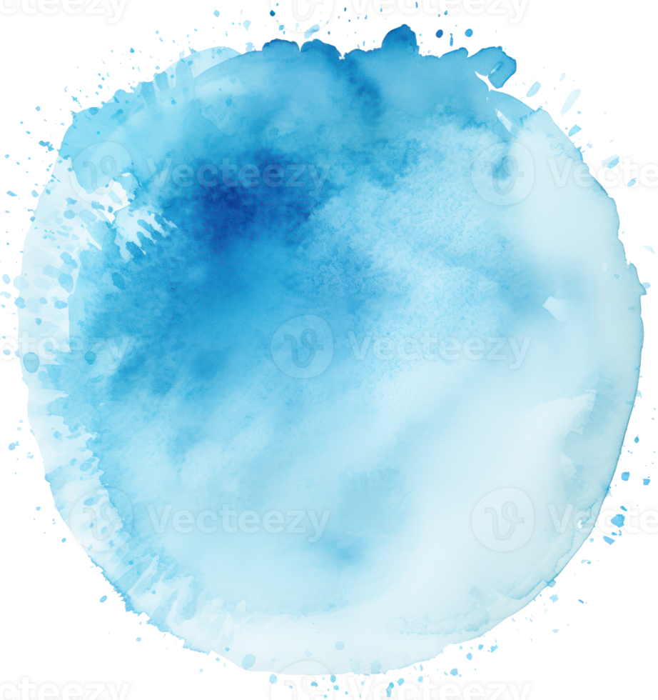 Blue watercolor paint spot png