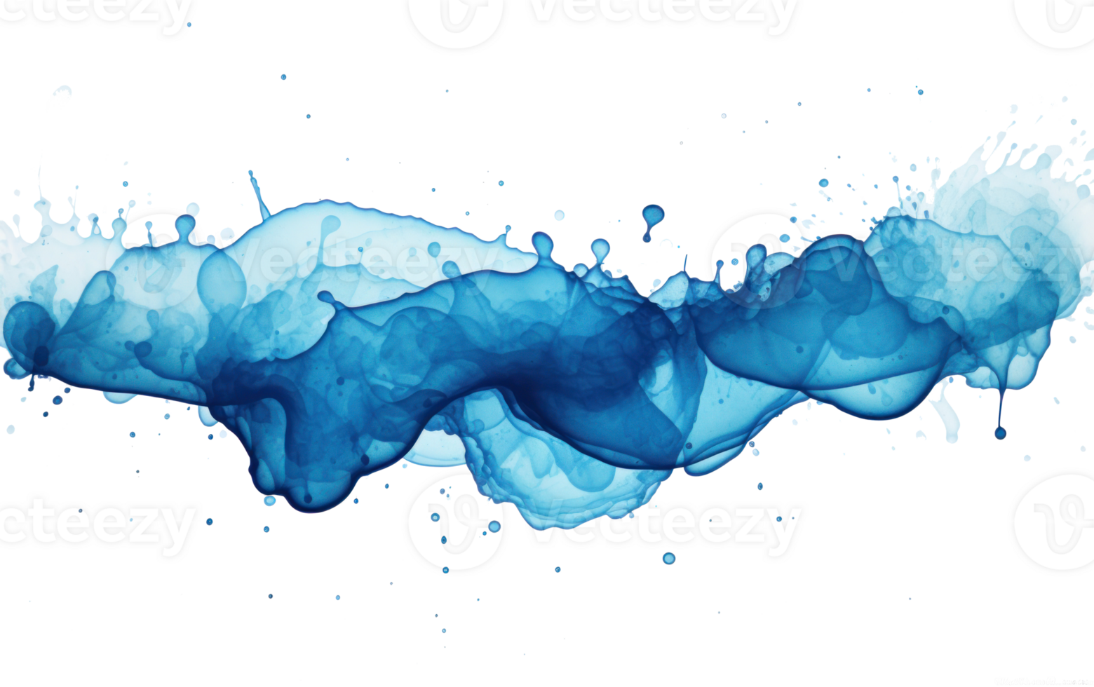 Blue watercolor painted background png