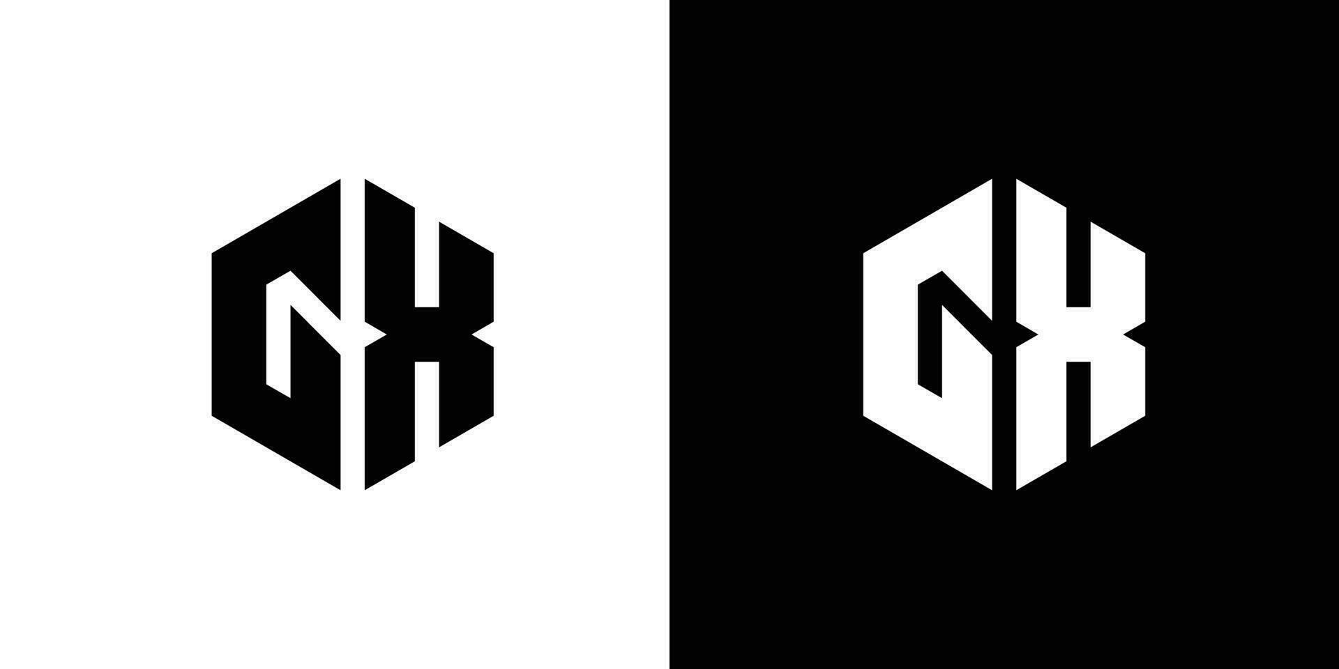 letra sol X polígono, hexagonal mínimo y profesional logo diseño en negro y blanco antecedentes vector