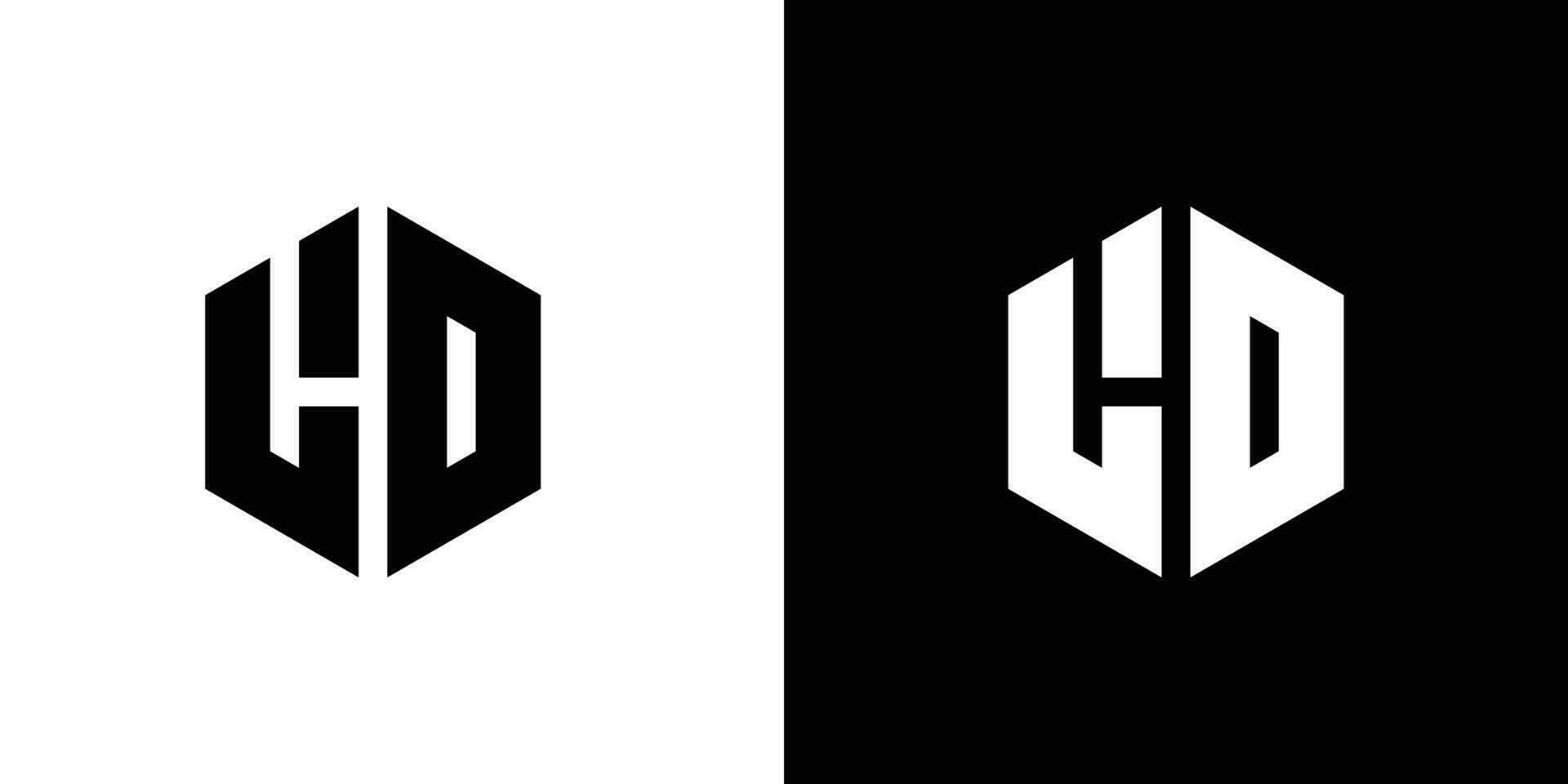 letra l re polígono, hexagonal mínimo y profesional logo diseño en negro y blanco antecedentes vector