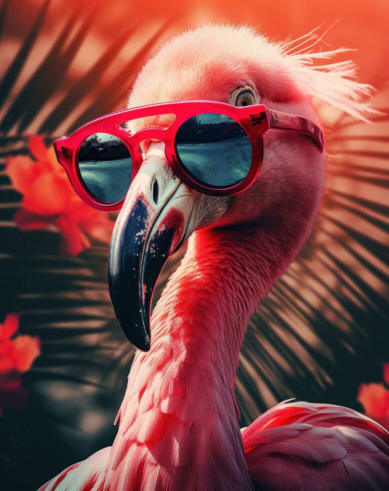 Pink flamingo poster photo