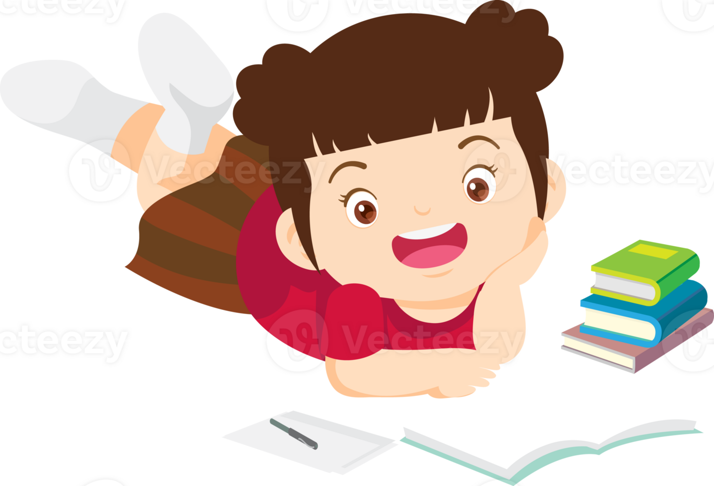 children reading books png