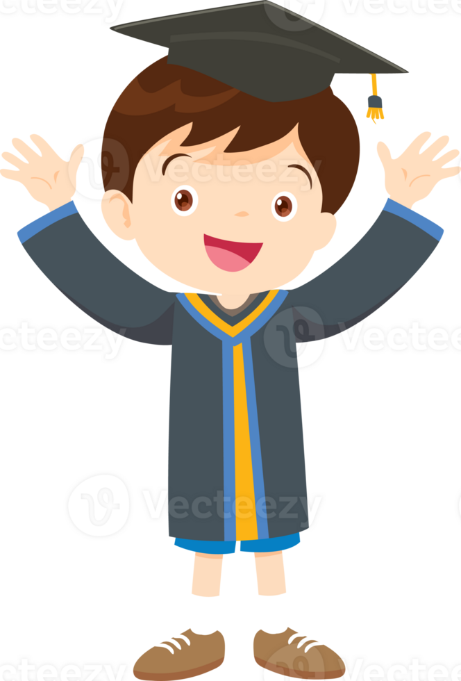 cute graduate students in graduate education with hat diploma ,certificate cartoon png