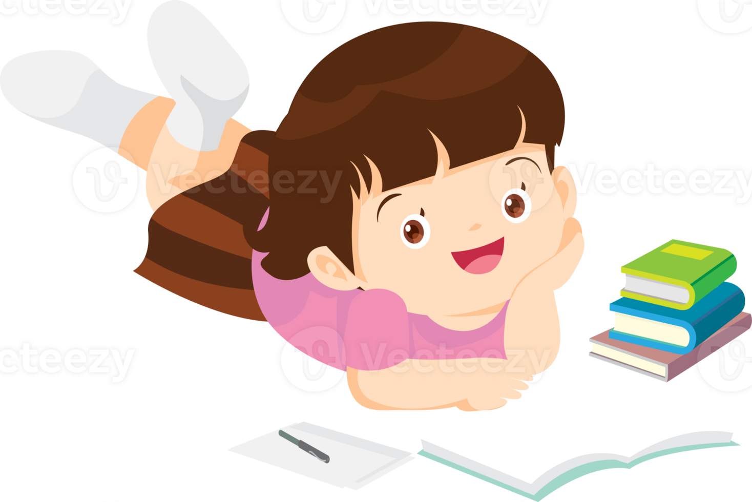 children reading books png