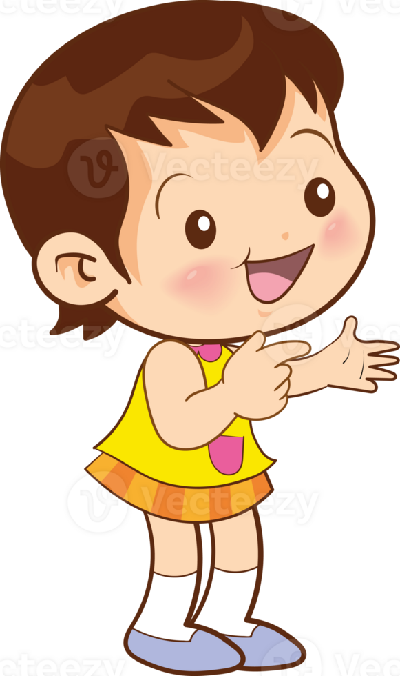 cute little children girl or kids cartoon character png