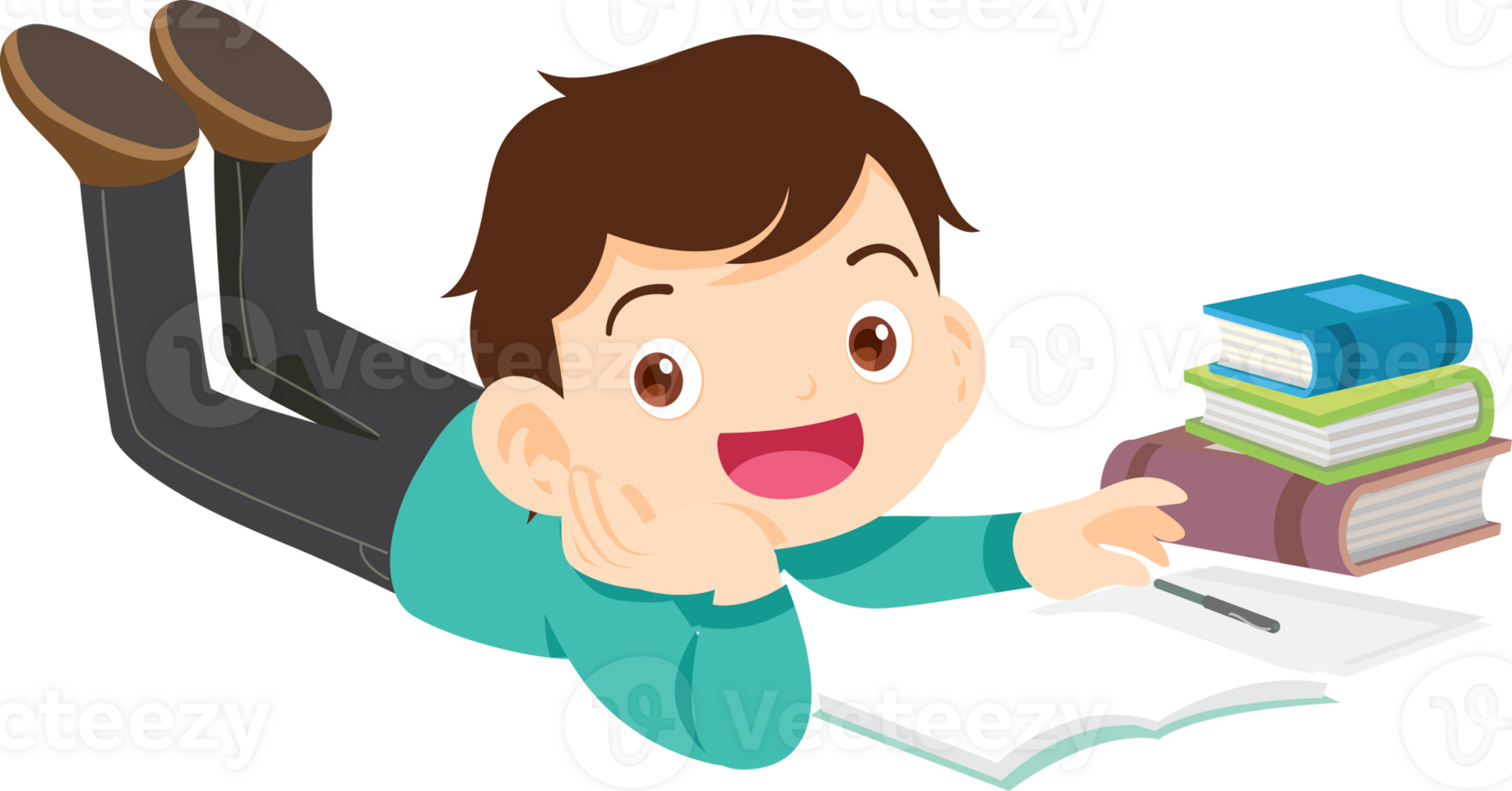children reading books png