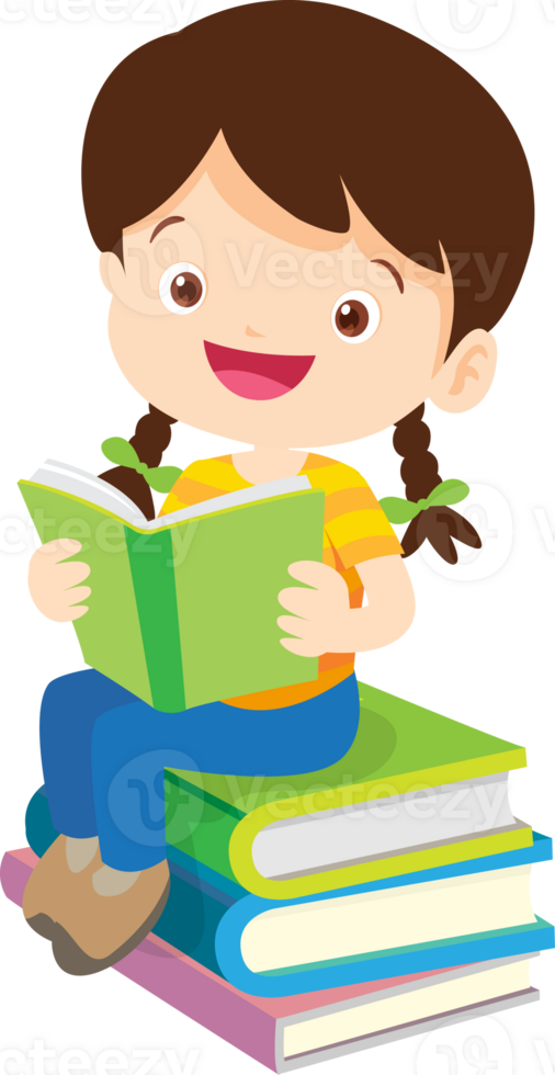 children reading books png