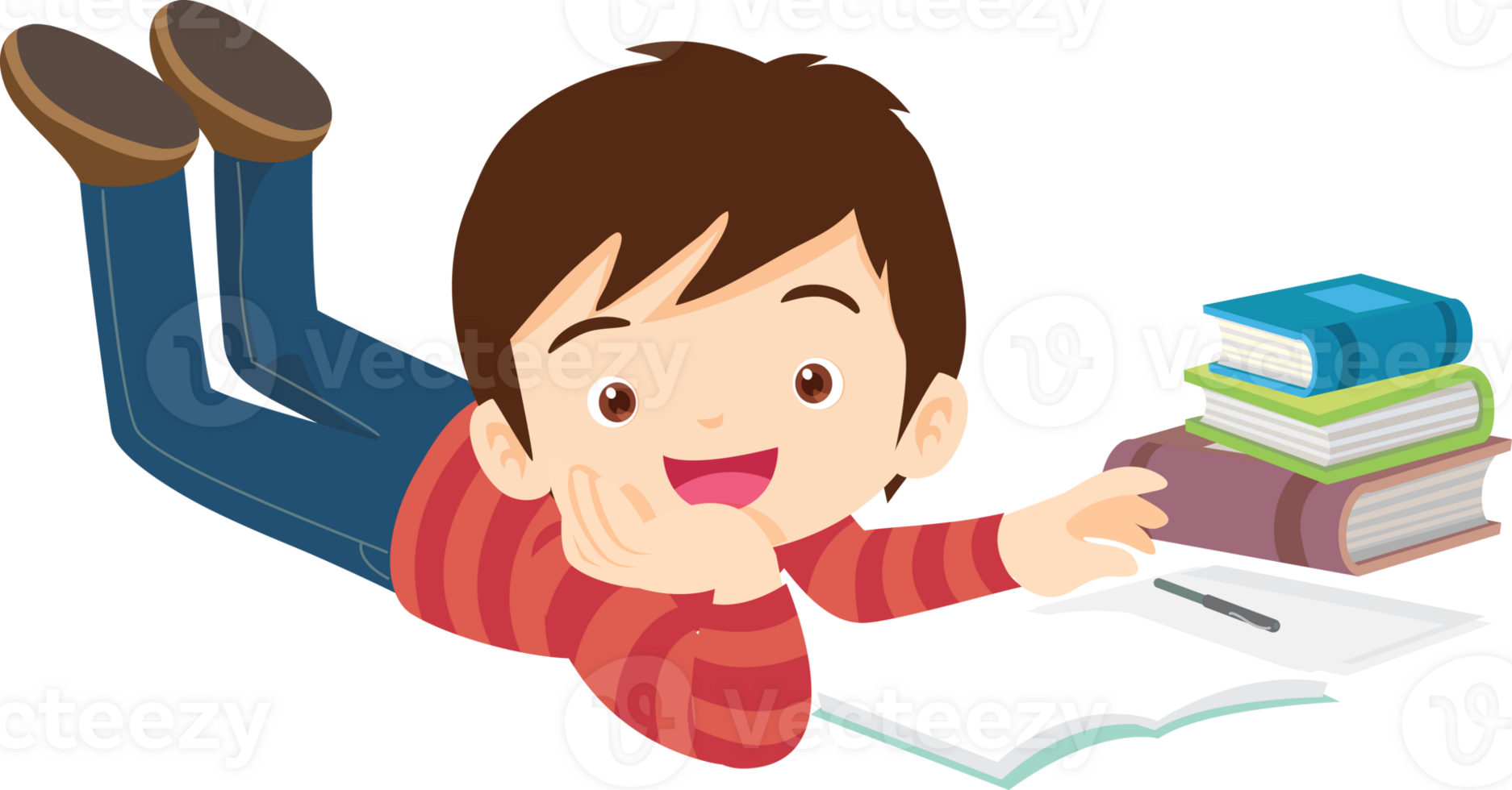 children reading books png