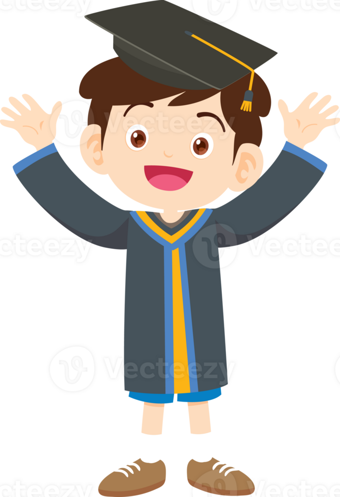 cute graduate students in graduate education with hat diploma ,certificate cartoon png