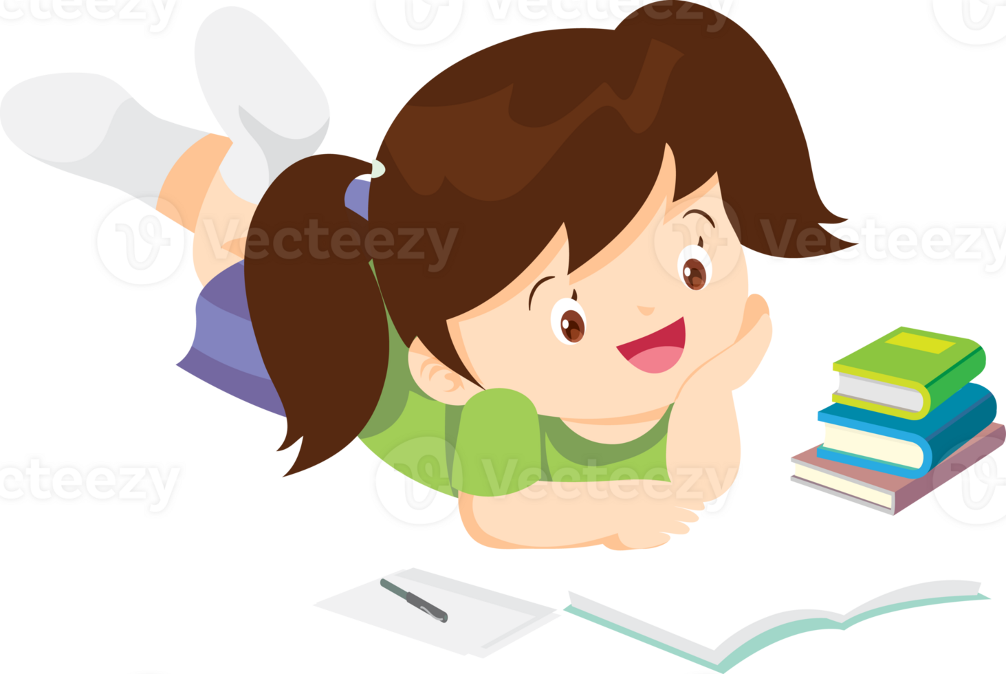 children reading books png