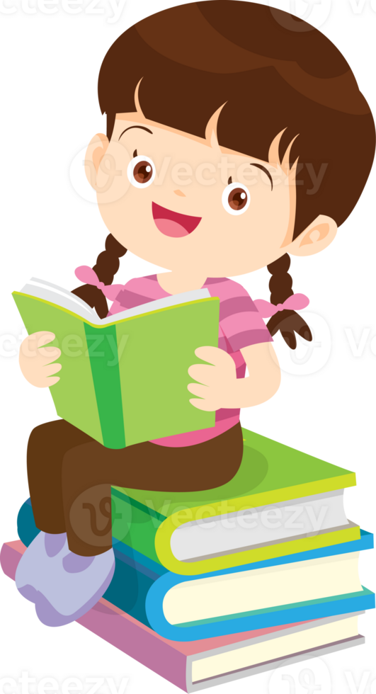 children reading books png