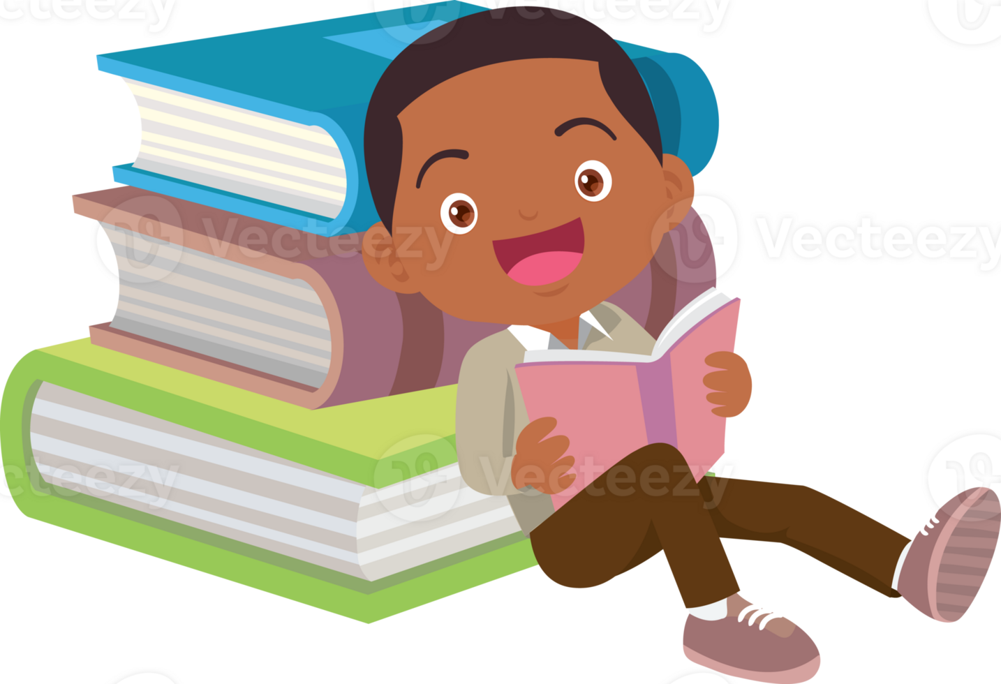 children reading books png