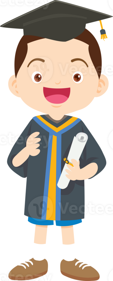 cute graduate students in graduate education with hat diploma ,certificate cartoon png