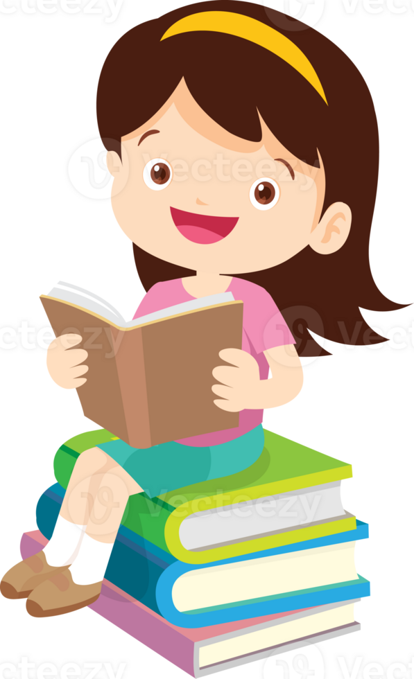 niños leyendo libros png