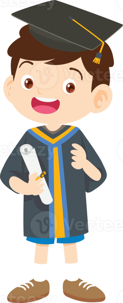 cute graduate students in graduate education with hat diploma ,certificate cartoon png