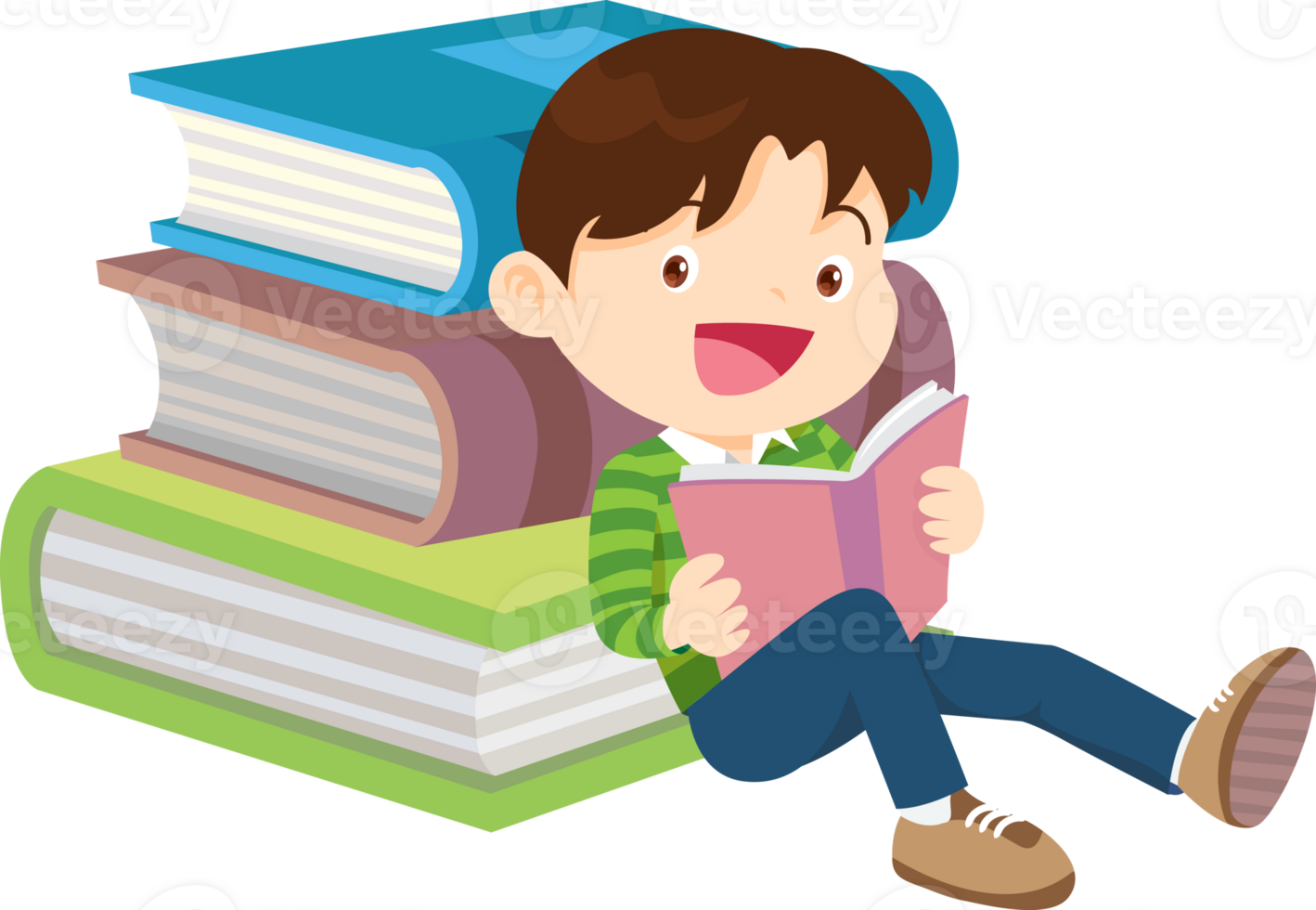 children reading books png